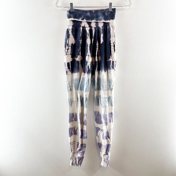 Young Fabulous & Broke Foldover Tie Dye Jogger Pants Ombre Blue Small - Picture 2 of 4